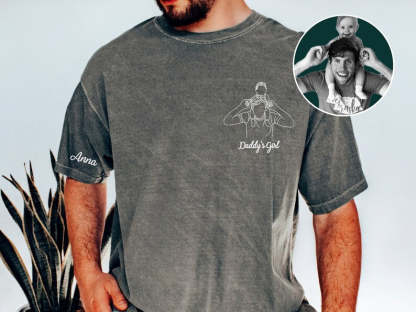 Dad Portrait Embroidered Shirt From Photo,Custom Photo Sweatshirt For Dad