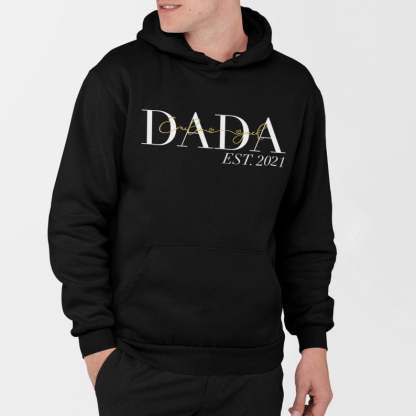 Custom Dad Hoodie with kids names Personalized Dad Hoodie Fathers Day Gift