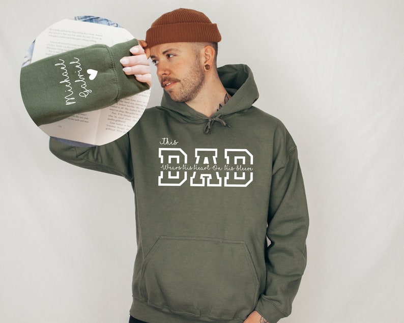 Personalized Dad Long Sleeve Hoodie, Custom Dad Hoodie With Kids Names, Gift for Dad