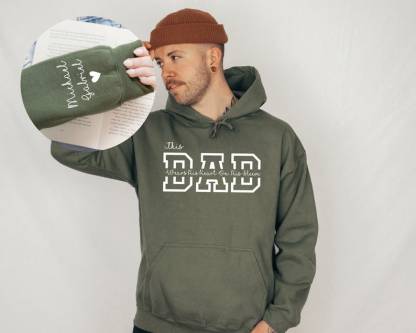 Personalized Dad Long Sleeve Hoodie, Custom Dad Hoodie With Kids Names, Gift for Dad