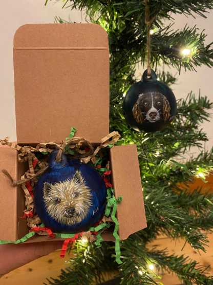Custom Handpainted Pet Christmas Bauble
