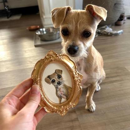 Custom Pet Portrait Vintage Mini Ornate Frame