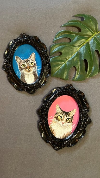 Custom Pet Portrait Vintage Mini Ornate Frame