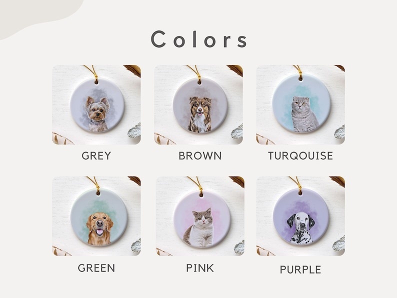 Personalized Pet Portrait Watercolor Ornament