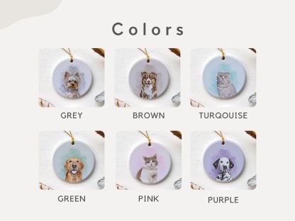 Personalized Pet Portrait Watercolor Ornament