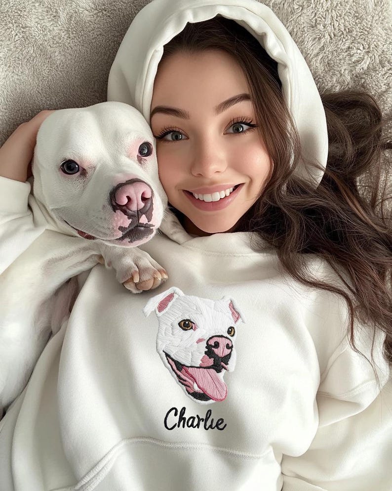 Custom Pet Embroidery | embroider your pet, custom pet embroidered sweatshirt, personalized pet embroidery shirt, Christmas gifts