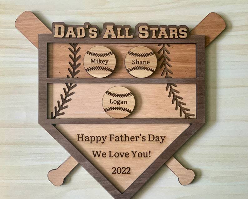 Personalized Dads/Grandpa/Father's Day/Baseball All Stars Home Plate Display