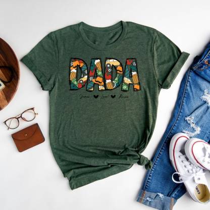 Custom Kids Names Dada Shirts,Personalized Father's Day Gift,Custom Dada Shirt with Children Name