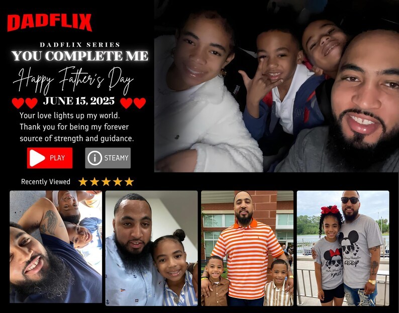 Custom Dad Frame Father's Day Gift,Best Dad Ever, Dadflix