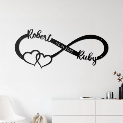 Custom Metal Wall Art, Personalized Wedding Gift for Couple