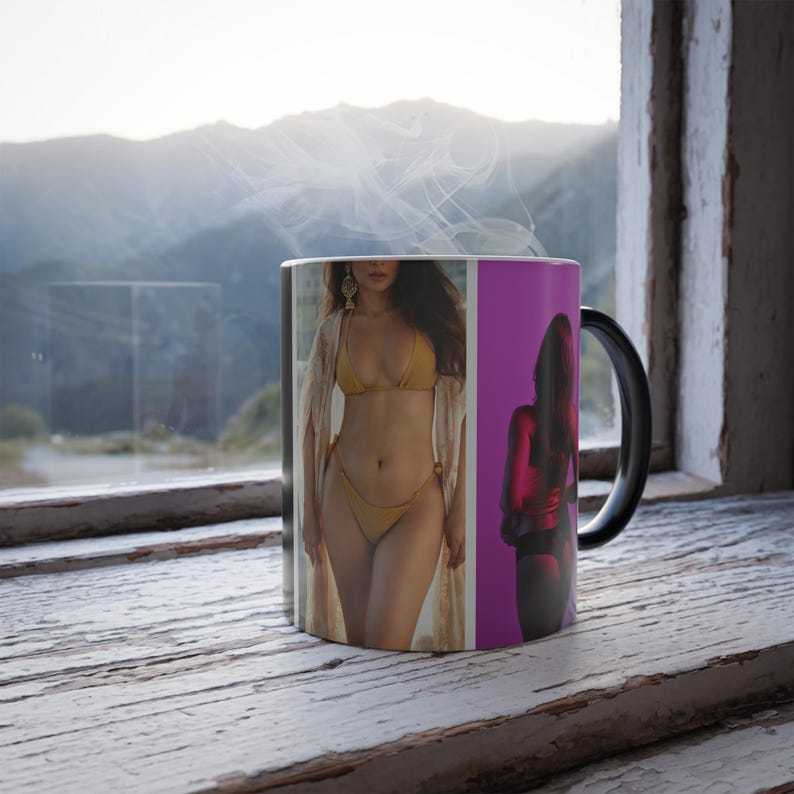 Custom Boudoir Photo Mug | Color morphing magic Mug, Couple Anniversary Valentine gift