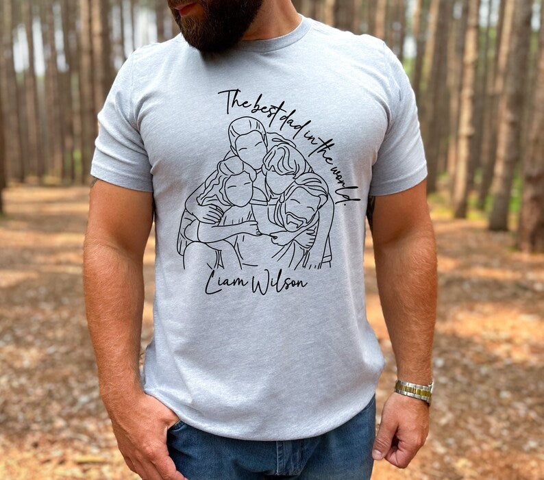 Custom "The best Dad in the world"Photo Sweatshirt With Kid's Name For Dad