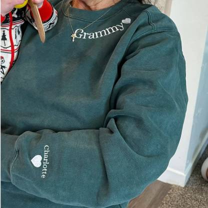 Custom Embroidered Mimi Sweatshirt with Grandkids Name