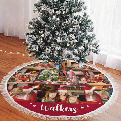 Custom Personalized Photo Christmas Tree Skirt