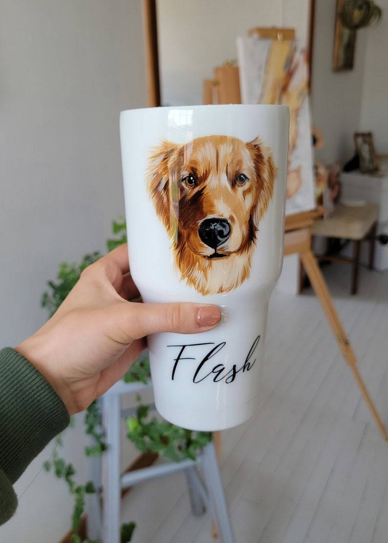Personalized Hand Painted Pet Portrait Tumblers