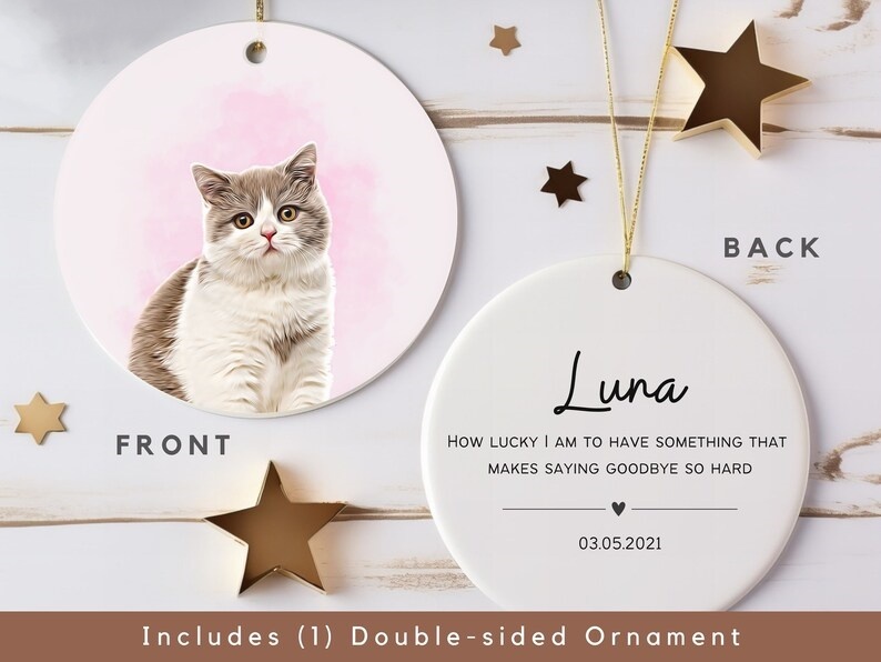 Personalized Pet Portrait Watercolor Ornament