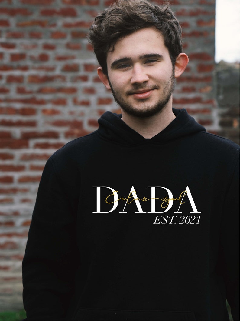 Custom Dad Hoodie with kids names Personalized Dad Hoodie Fathers Day Gift