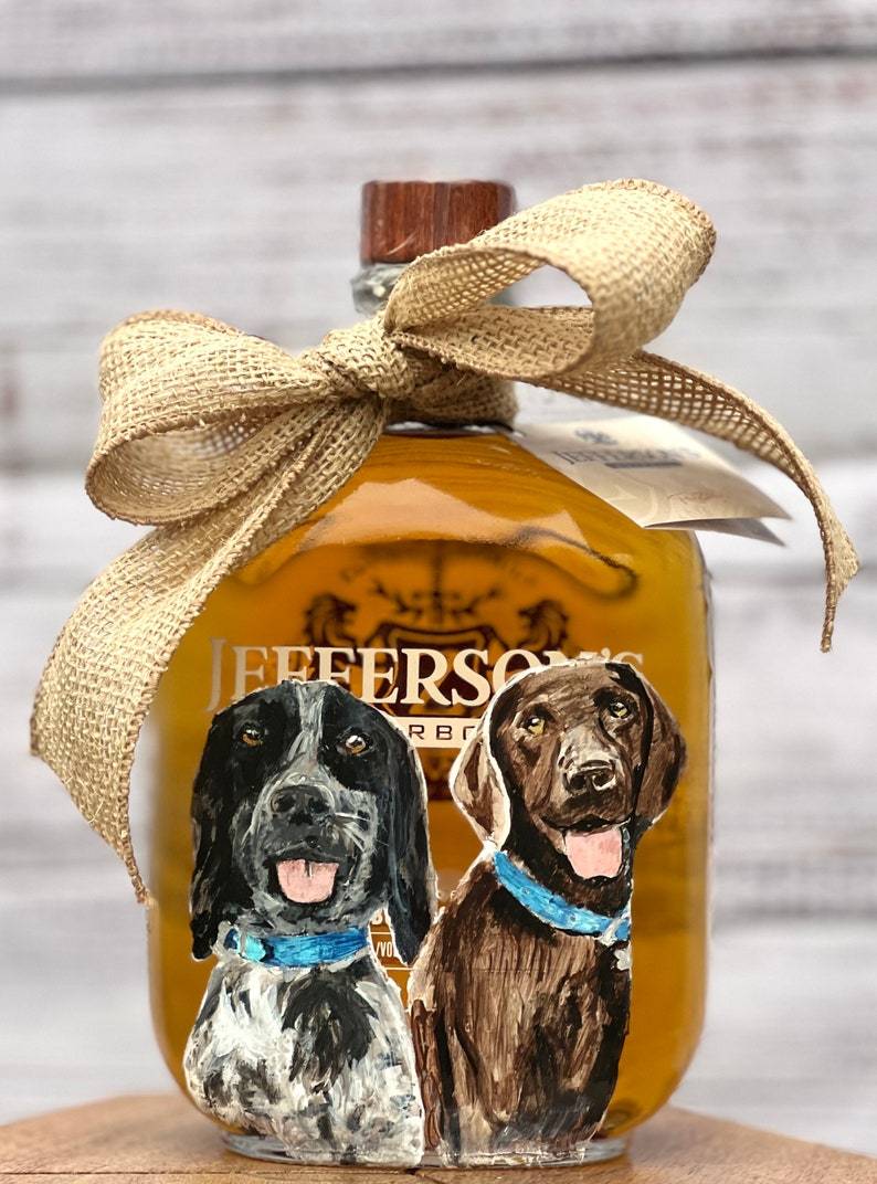 Custom Pet Portrait Whiskey Bottle - Gift For Pet Lovers
