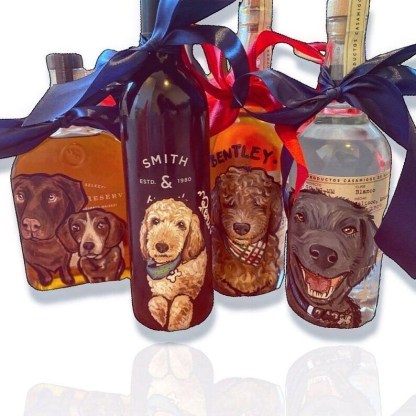 Personalized Pet Painting Whiskey Bottle - Gift For Pet Lovers