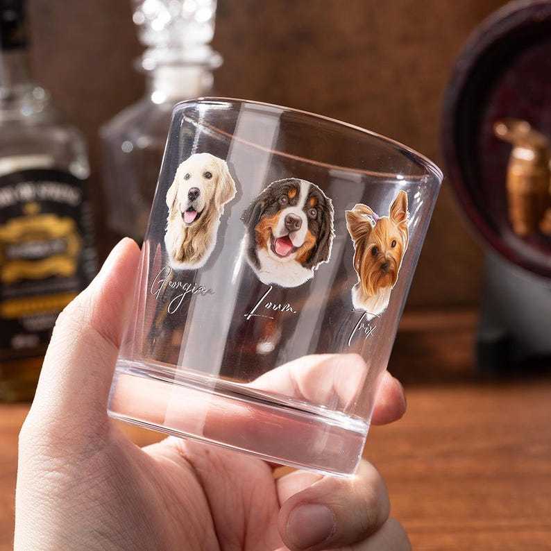 Custom Pet Bar Glass,Pet Photo Whiskey Glass