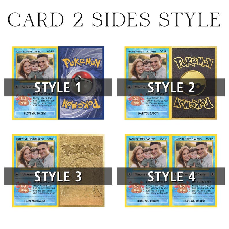 Custom Photo Pokemon Card, Pokemon Father's Day Card, Gifts For Dad, Best Dad Ever Wallet Card