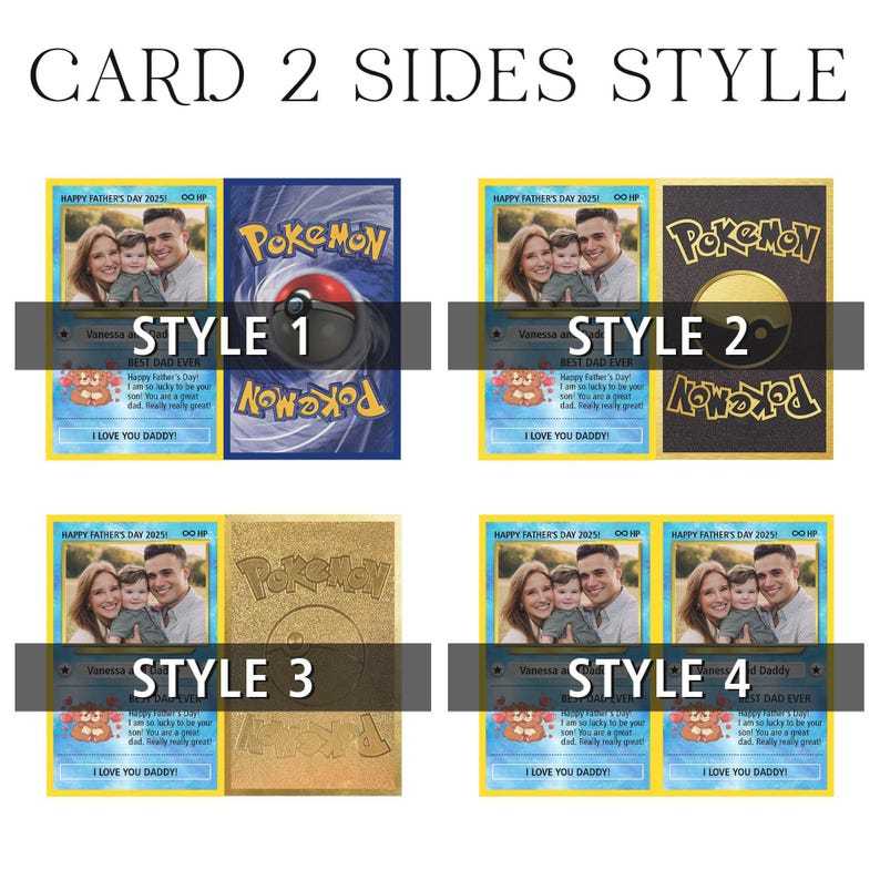 Custom Photo Pokemon Card, Pokemon Father's Day Card, Gifts For Dad, Best Dad Ever Wallet Card
