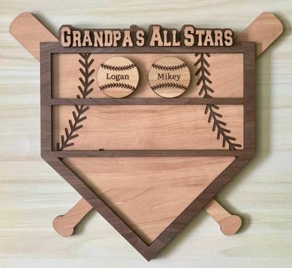 Personalized Dads/Grandpa/Father's Day/Baseball All Stars Home Plate Display