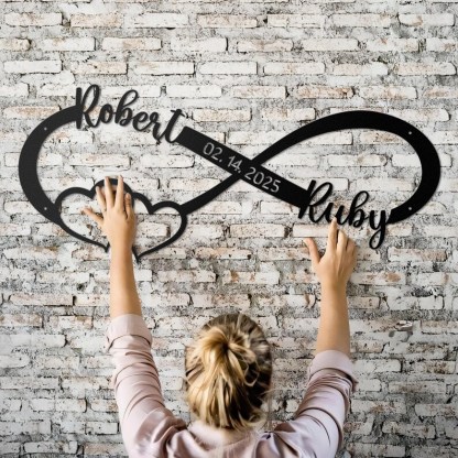 Custom Metal Wall Art, Personalized Wedding Gift for Couple