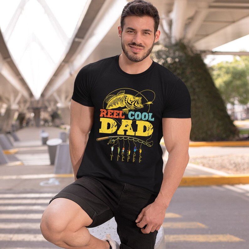 Personalized Reel Cool Dad Fishing Shirt, Vintage Dad Shirts