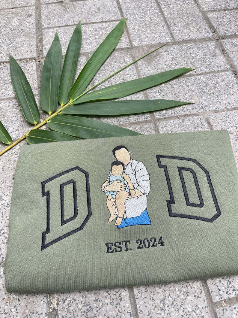 🔥Hot Sale🔥Custom DAD Embroidered Photo Sweatshirt - Gift to Father
