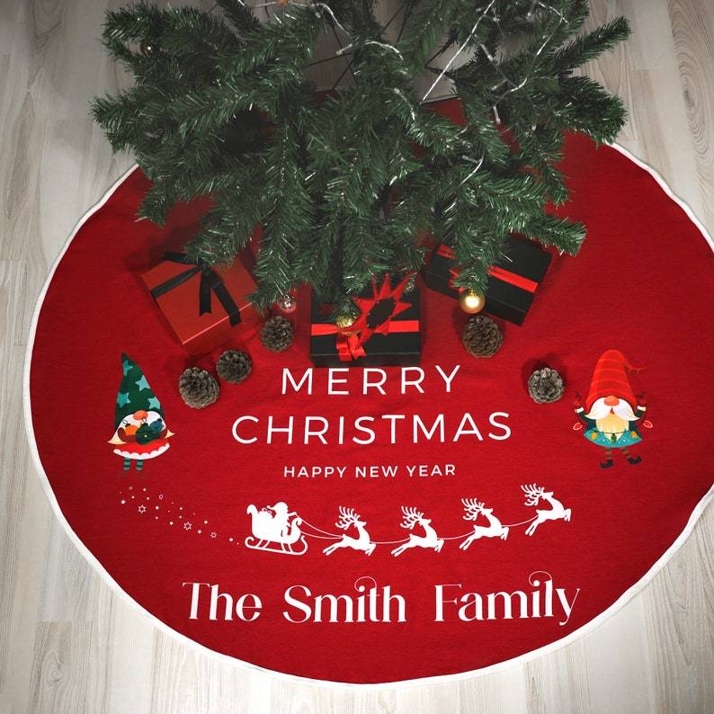 Custom Christmas Holiday Home Decor Custom Tree Skirt
