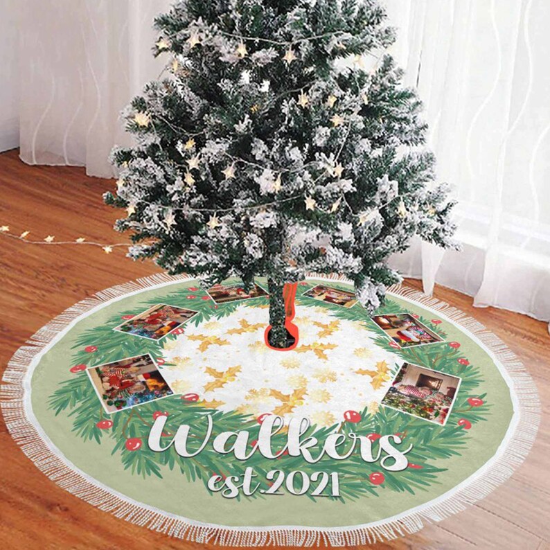 Custom Personalized Photo Christmas Tree Skirt
