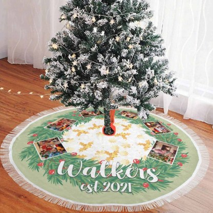 Custom Personalized Photo Christmas Tree Skirt