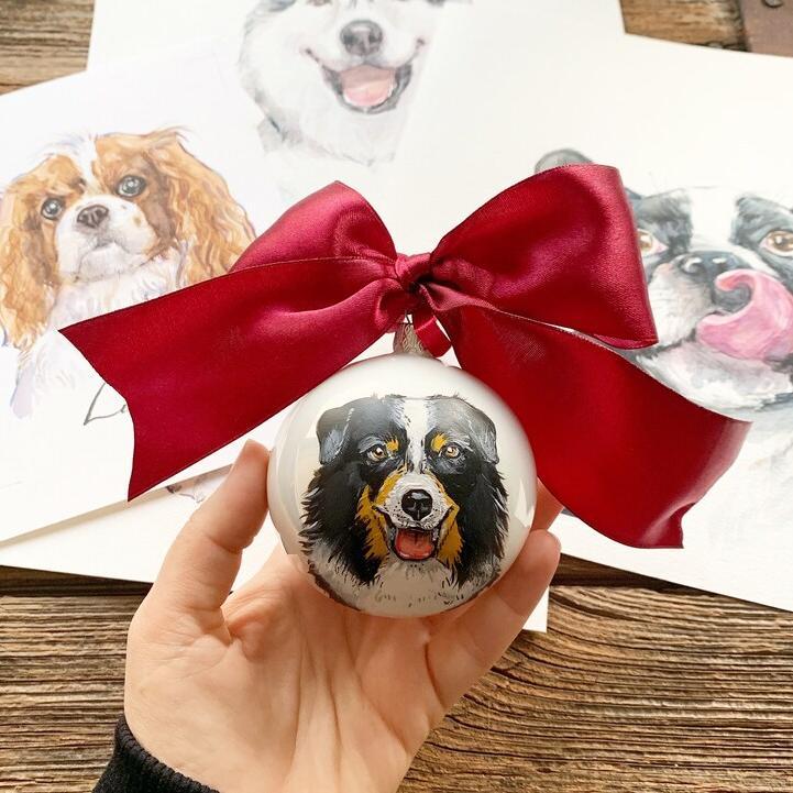 Personalized Christmas Pet Pirtrait Ornament