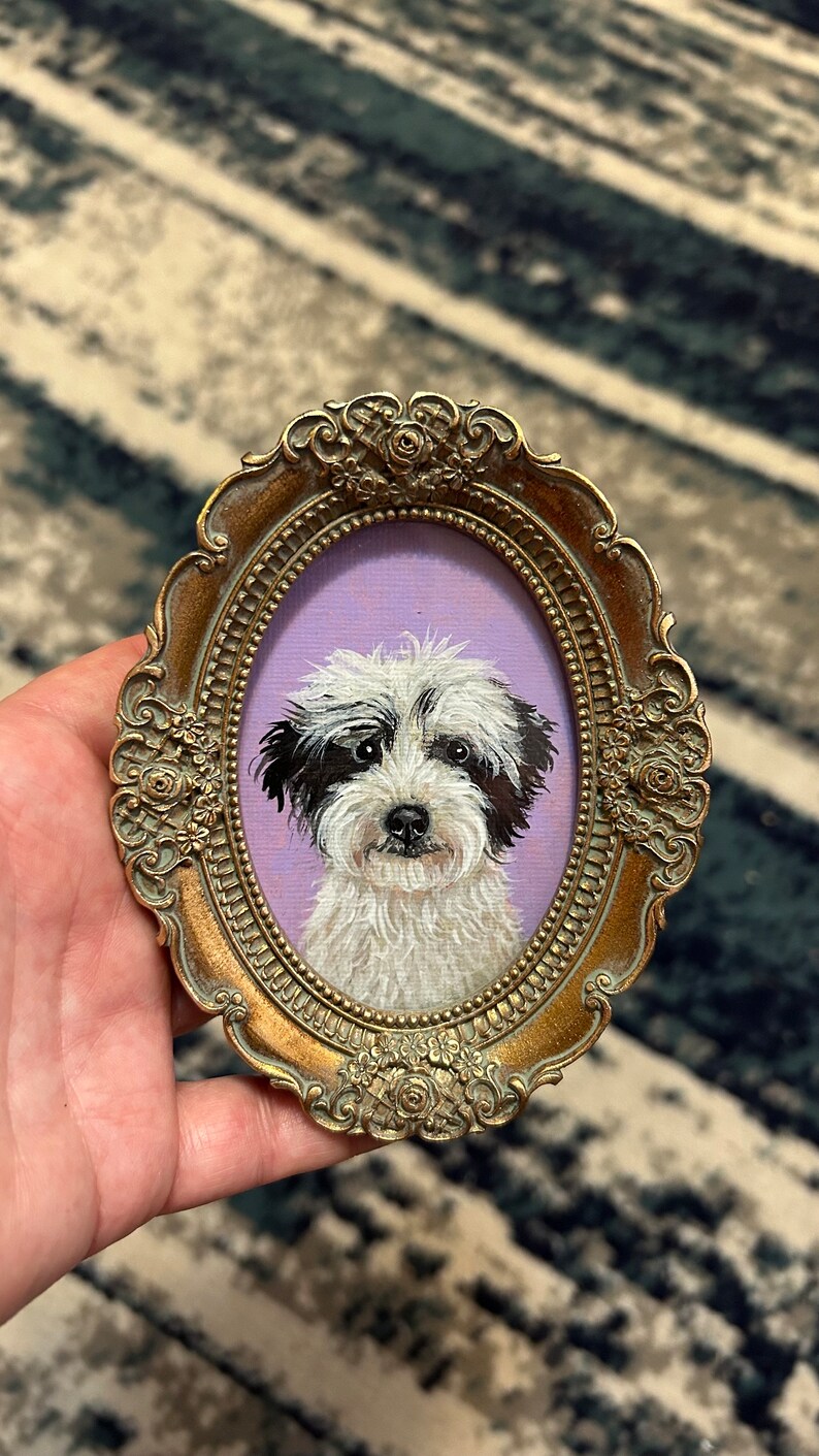 Custom Pet Portrait Vintage Mini Ornate Frame