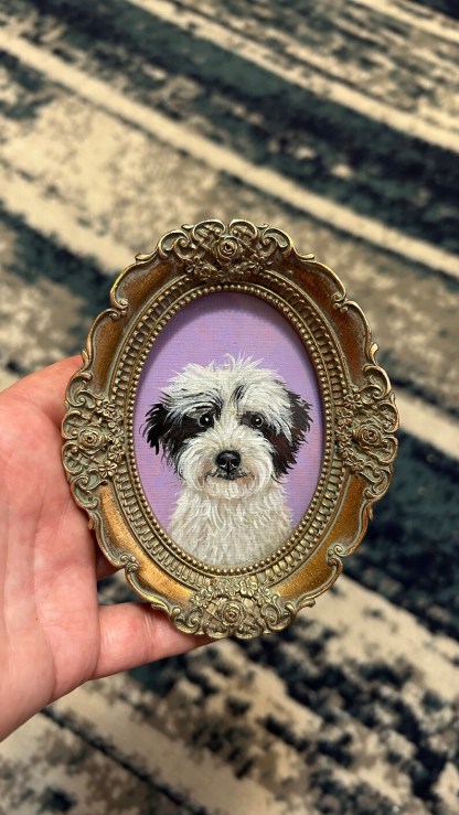 Custom Pet Portrait Vintage Mini Ornate Frame