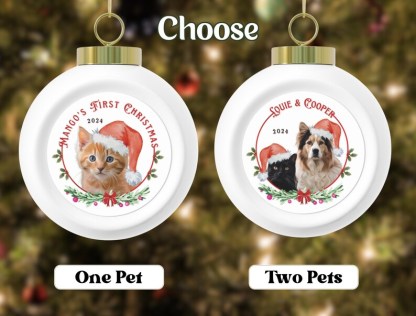 Personalized Pet Portrait Ball Ornament