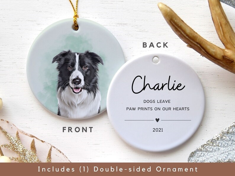Personalized Pet Portrait Watercolor Ornament