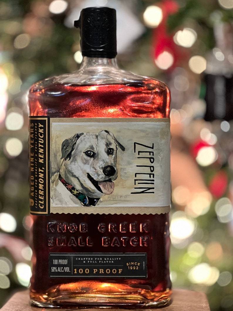 Custom Pet Portrait Whiskey Bottle - Gift For Pet Lovers