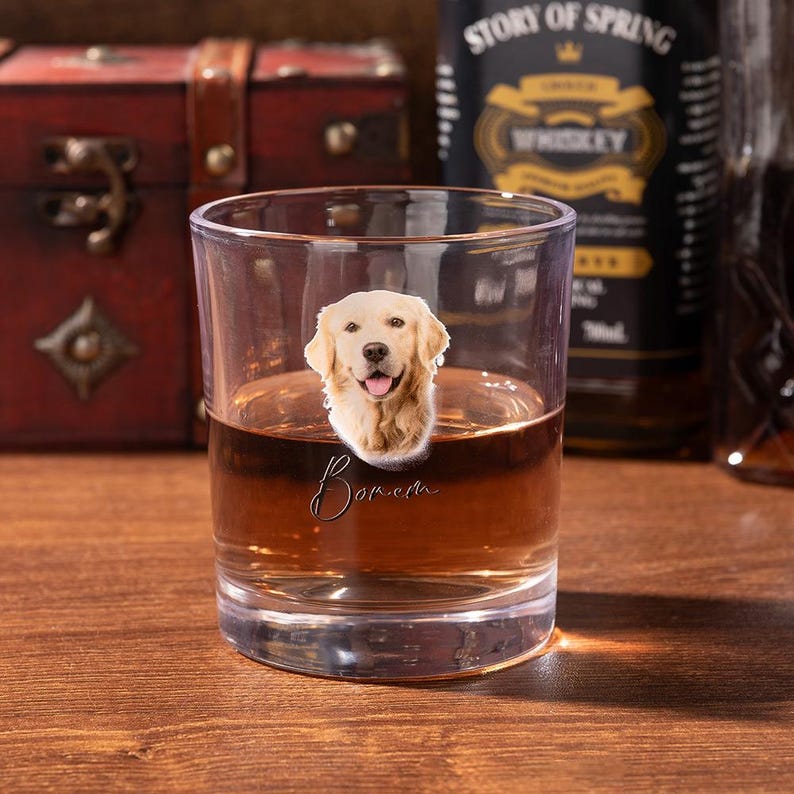 Custom Pet Bar Glass,Pet Photo Whiskey Glass