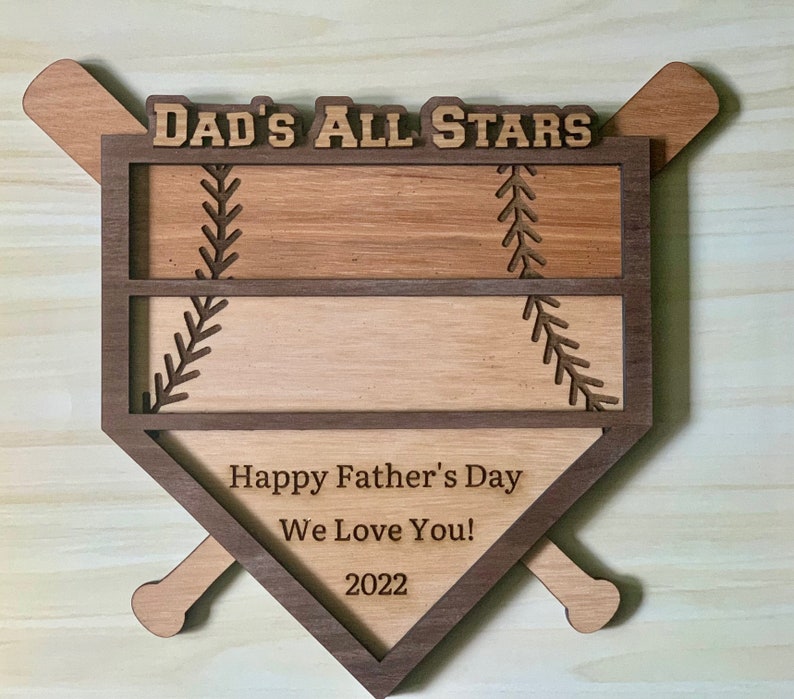 Personalized Dads/Grandpa/Father's Day/Baseball All Stars Home Plate Display