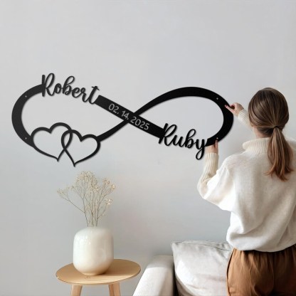 Custom Metal Wall Art, Personalized Wedding Gift for Couple