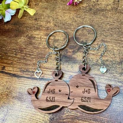Interlocking Animal Couple Keychains – Personalized Matching Gift