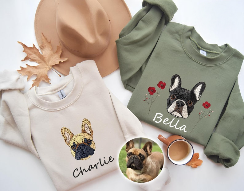 Custom Pet Embroidery | embroider your pet, custom pet embroidered sweatshirt, personalized pet embroidery shirt, Christmas gifts