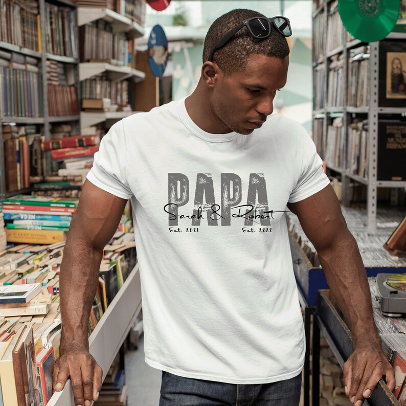 PAPA T Shirt Personalized Gifts For Dad, Father's Day Gift