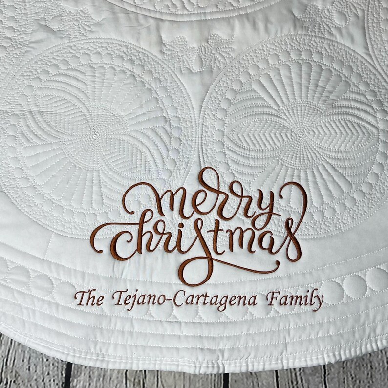 Personalized Embroidery Christmas Tree Skirt, Christmas Home Decor