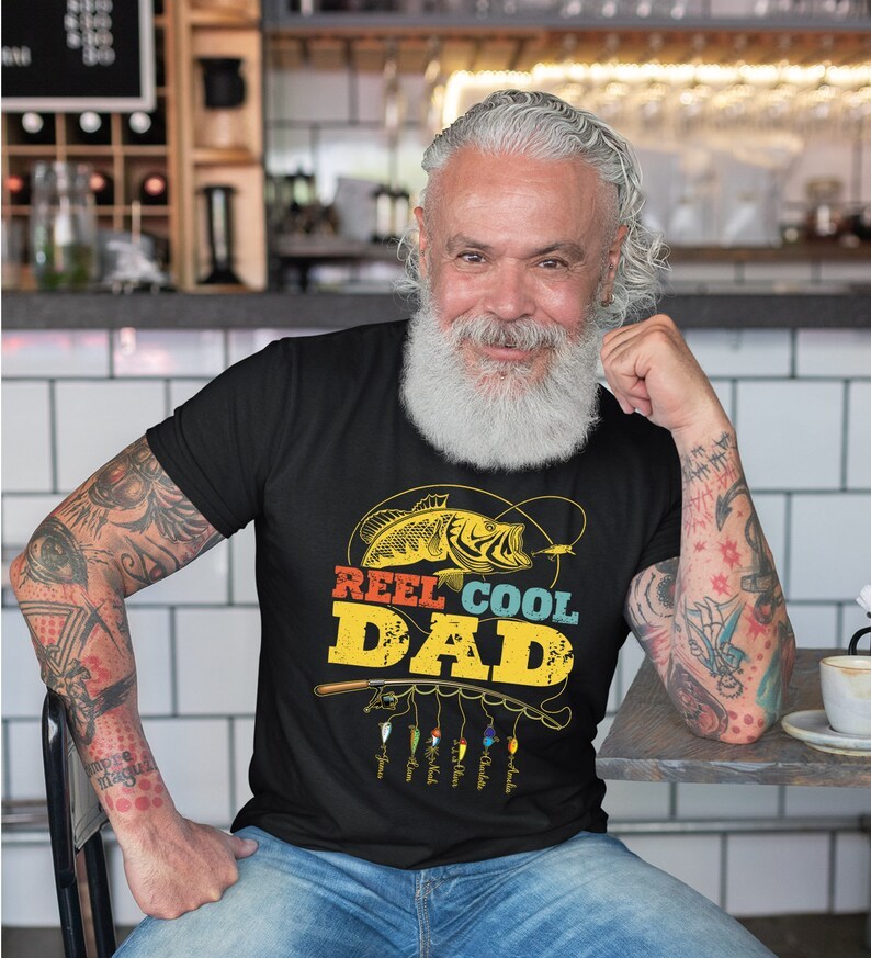 Personalized Reel Cool Dad Fishing Shirt, Vintage Dad Shirts