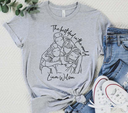 Custom "The best Dad in the world"Photo Sweatshirt With Kid's Name For Dad