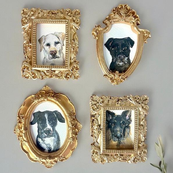 Custom Pet Portrait Vintage Mini Ornate Frame