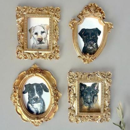 Custom Pet Portrait Vintage Mini Ornate Frame